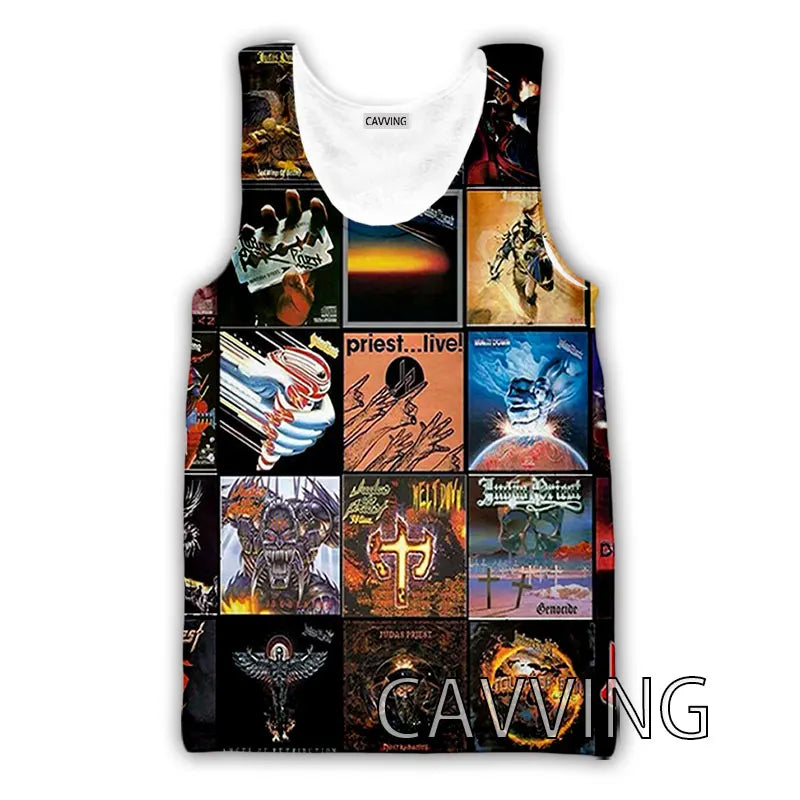 CAVVING 3D Printed  Judas Priest  Rock  Band Tank Tops Harajuku  Vest  Summer Undershirt Shirts Streetwear for Men/women