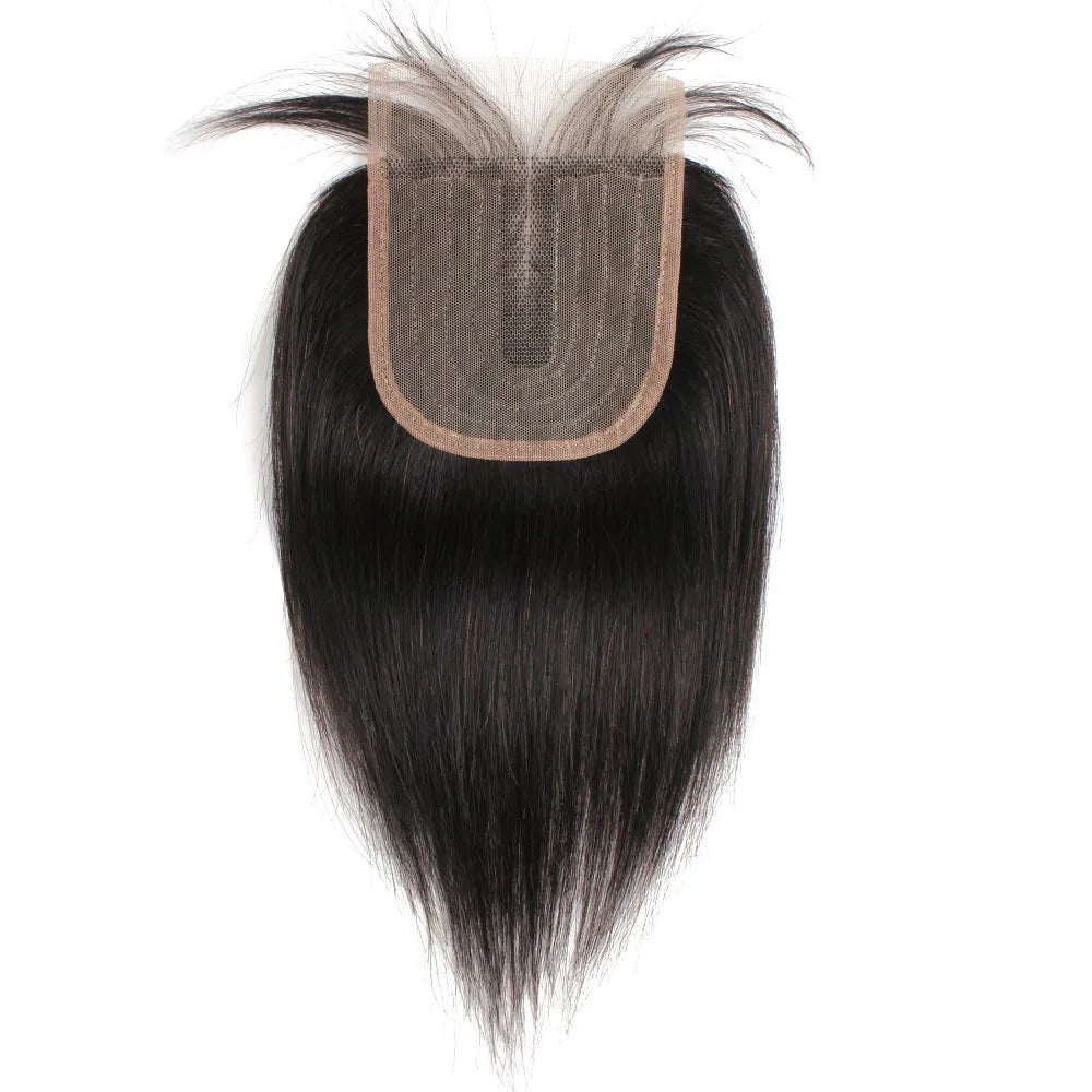 Straight 4x4 T Lace Closure Natural Black Brown Honey Blonde Indian Remy Human Hair Middle Part 10-20 inch Bobbi Collection