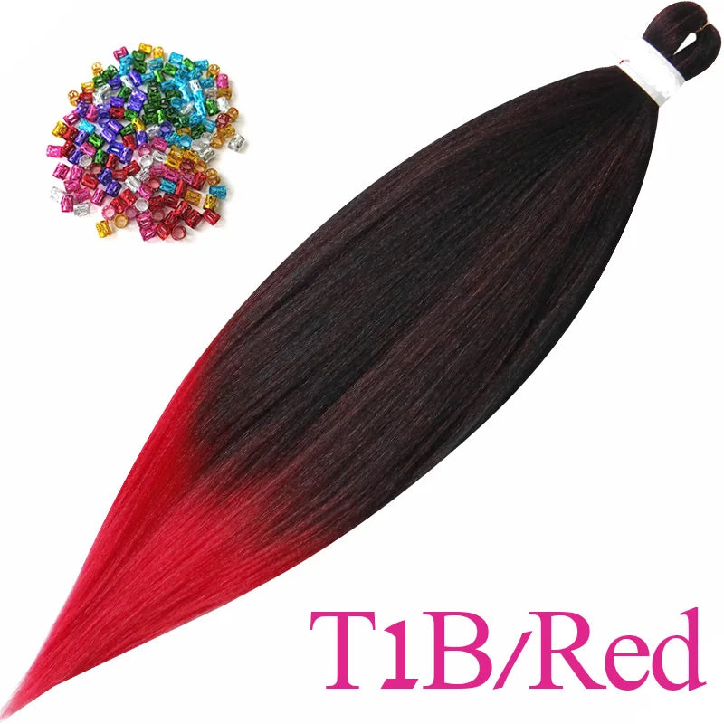 Easy Crochet Braids Ombre Hair Extensions Bundles Yaki Straight EZ Braiding Pre Stretched Synthetic Braid For African Women 6pcs