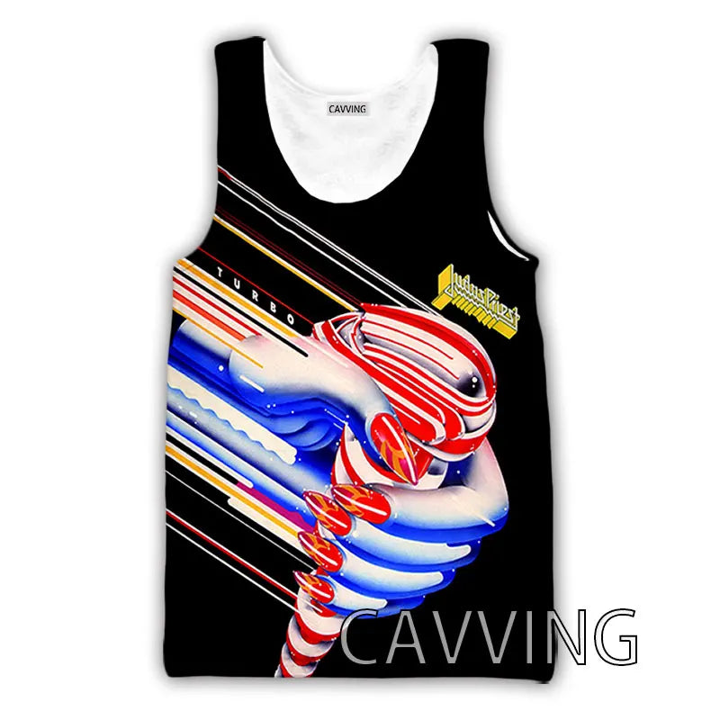 CAVVING 3D Printed  Judas Priest  Rock  Band Tank Tops Harajuku  Vest  Summer Undershirt Shirts Streetwear for Men/women