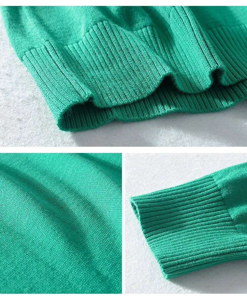 2022 New High Quality Knit ew Design Spring Autumn 100% Cotton Pullover Sweaters Male Casual Solid Color Jumper Pull Homme 8507