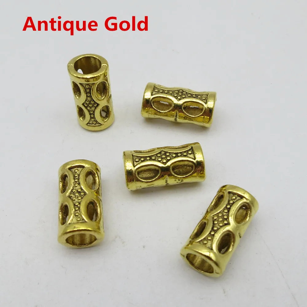 5Pcs-20pcs Silver/Gold/Bronze/Red Copper viking hair braid dread beard dreadlock beads tube rings