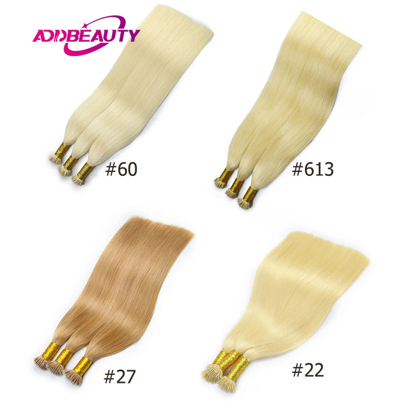 Straight Nano Rings Hair Extension 100% Natural Human Hair Extensions 0.8g/1g/ Strand 50pcs Fusion Hair Extension Ombre Blond