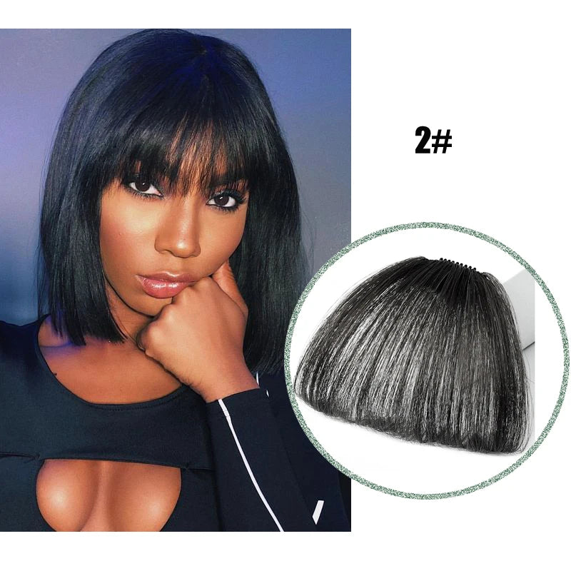 Fake 3D Air Bangs Hair Clip-In Extension Synthetic Fake Fringe Natural False hairpiece For Women Clip In Bangs