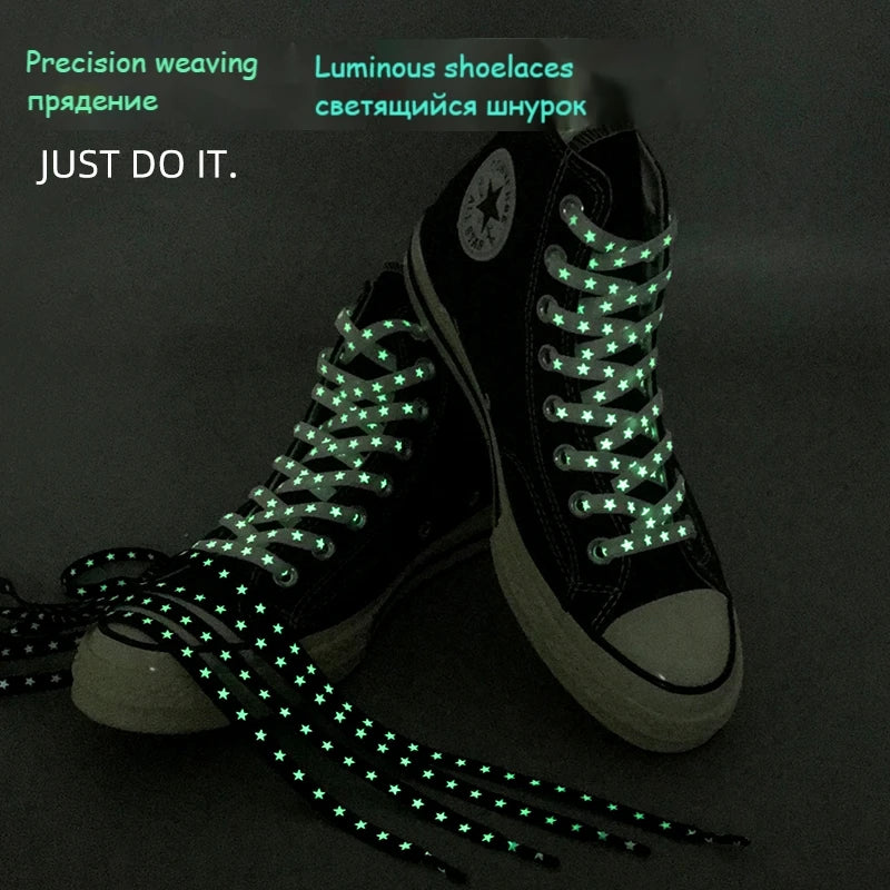 1Pair 3M Reflective Shoelaces AF1 Sneakers Shoe laces Vibrant Colorful reflective Shoelace Flat Luminous Laces Shoes Accessories