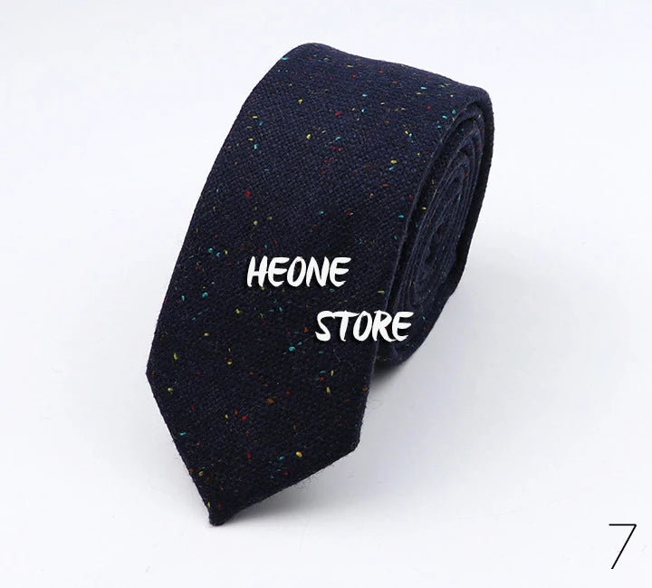 Thick Cashmere Wool Gentleman Solid Color Necktie 7CM Formal Wedding Party Europen Style Red Brown Green Gray Clothing Tie Gift