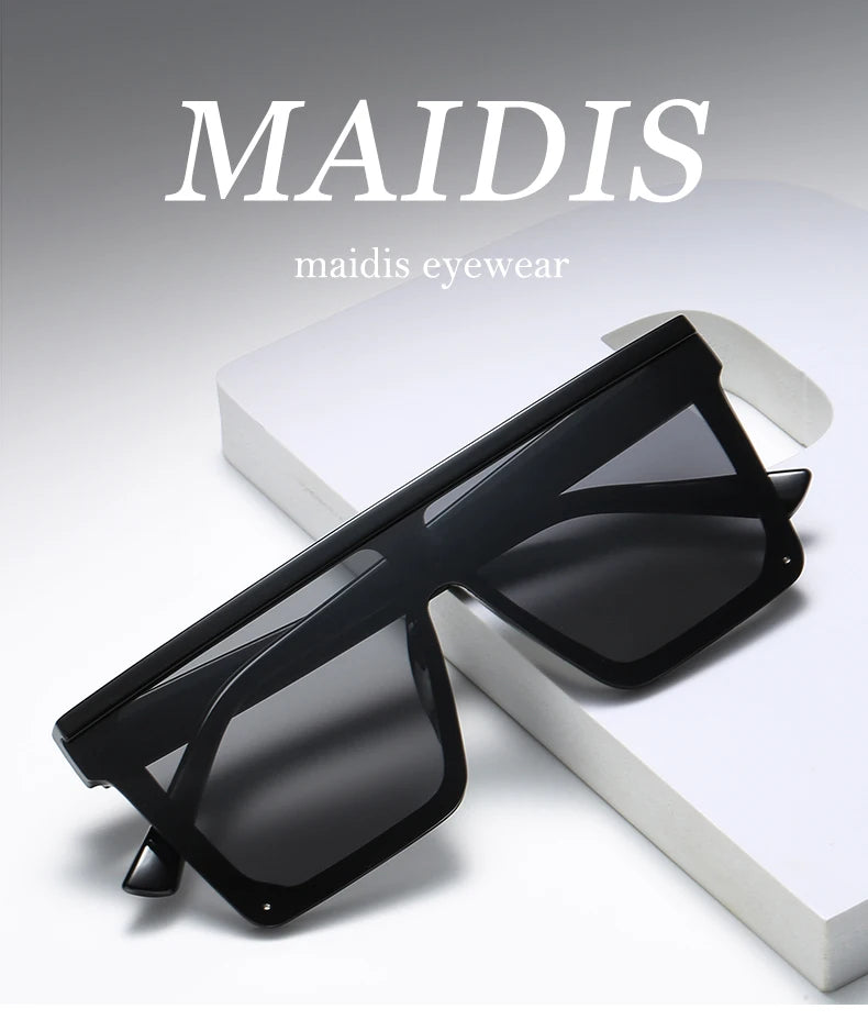 Oversized Square Sunglasses for Women Men Fashion Siamese Lens Style Flat Top Shield Shades