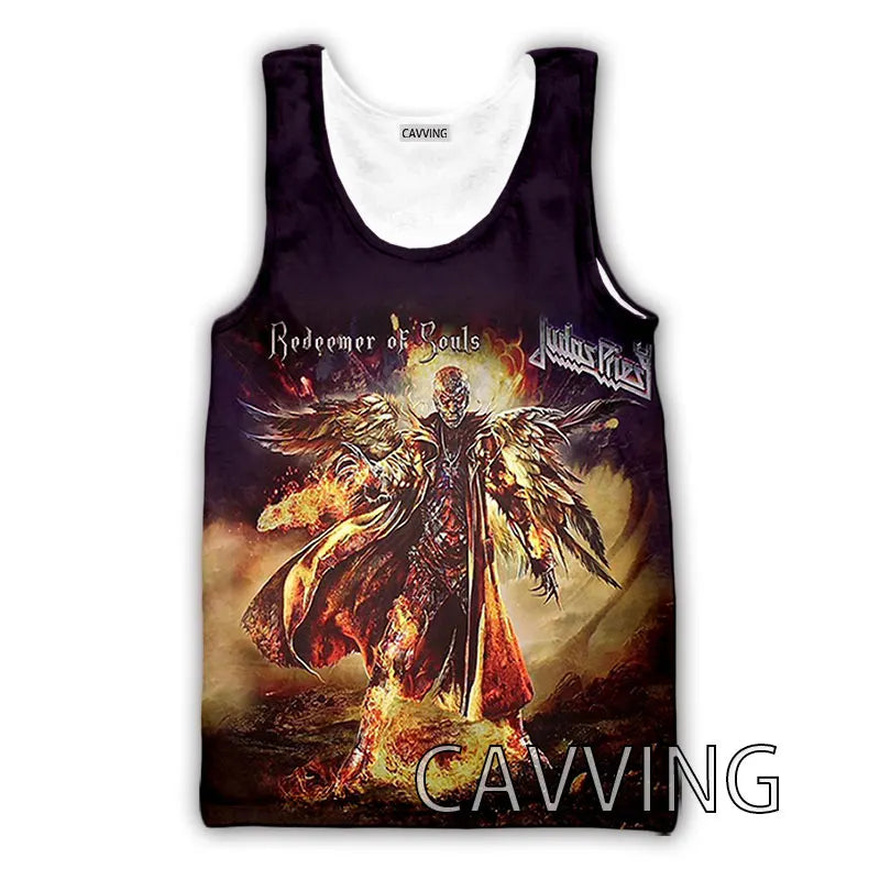 CAVVING 3D Printed  Judas Priest  Rock  Band Tank Tops Harajuku  Vest  Summer Undershirt Shirts Streetwear for Men/women