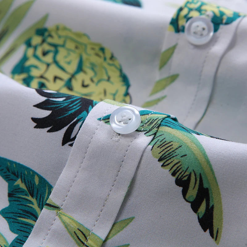 2026 Summer Mens Hawaiian Shirt, Printed Short Sleeve Asian Sizes Hawaii Rose Flower Beach Floral Patterns Shirts S-7XL
