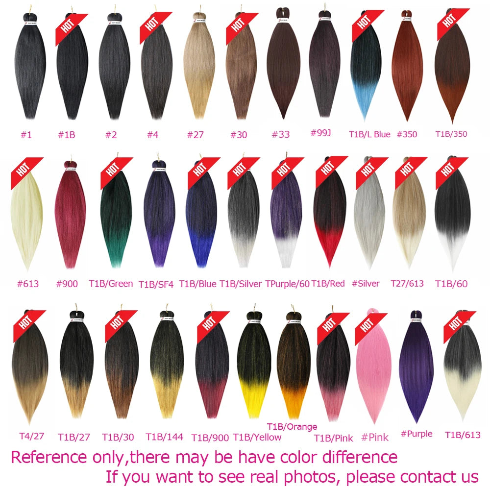 Easy Crochet Braids Ombre Hair Extensions Bundles Yaki Straight EZ Braiding Pre Stretched Synthetic Braid For African Women 6pcs