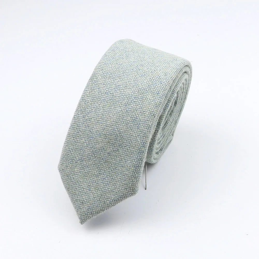 Thick Cashmere Wool Gentleman Solid Color Necktie 7CM Formal Wedding Party Europen Style Red Brown Green Gray Clothing Tie Gift