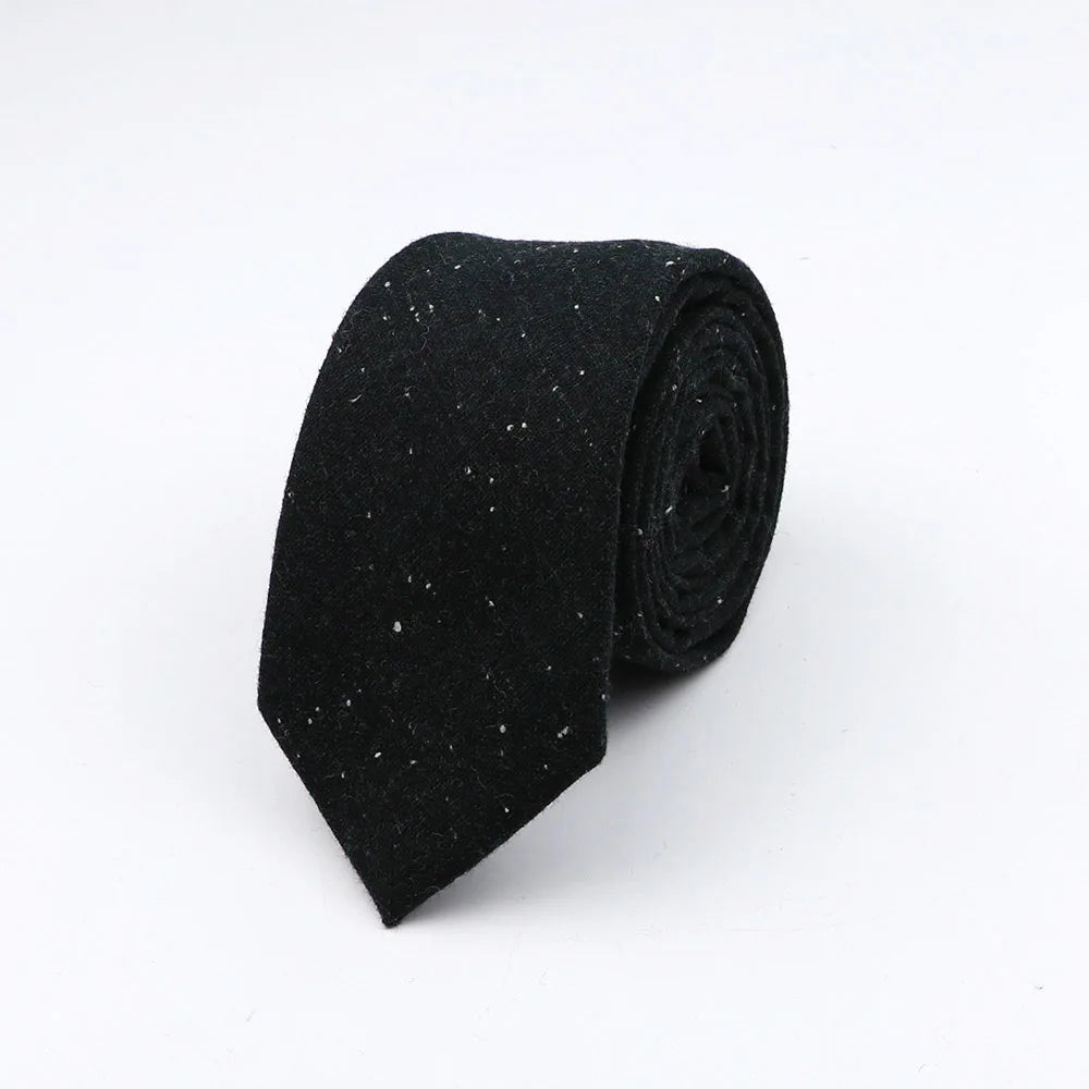 Thick Cashmere Wool Gentleman Solid Color Necktie 7CM Formal Wedding Party Europen Style Red Brown Green Gray Clothing Tie Gift