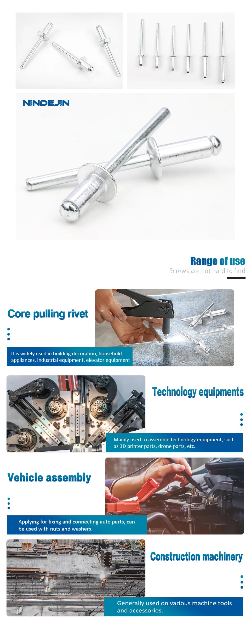 10-50pcs Aluminium Blind Rivets M2.4 M3 M3.2 M4 M4.8 M5 M6 Dome Head Pop Rivets for Aluminium Sheet Steel Mandrel Exhaust Rivets