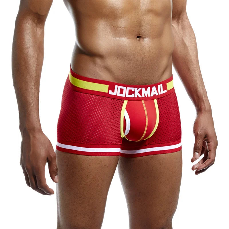 JOCKAMIL cotton mesh men's underwear fashion low-waist briefs shorts sports casual boxer trunks