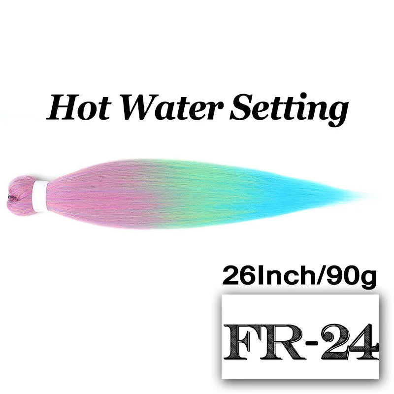 Pre-stretched Braiding Hair 26Inch 90G Synthetic Jumbo Hair Extensions for Crochet Braids DIY Pink Peach Red Yellow Fake Hair