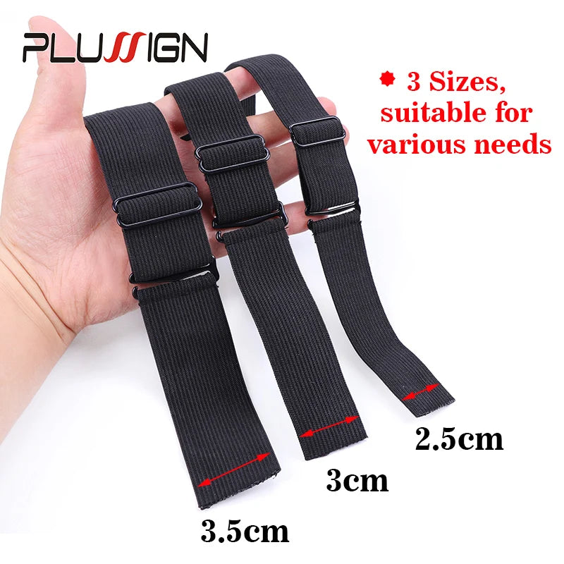 3Pcs 5Pcs Adjustable Elastic Band For Wigs Sewing Black Wig Band 2.5Cm, 3Cm, 3.5Cm Width Wig Accessories Wig Fixed Material