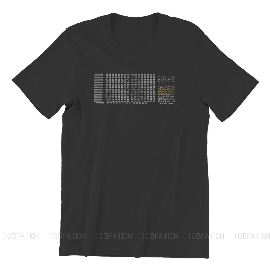 Genesis Block Bitcoin Cryptocurrency Meme T Shirt Vintage Grunge Oversized O-Neck TShirt Big sales Harajuku Men's Clothing