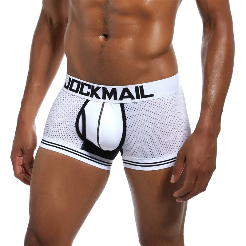 JOCKAMIL cotton mesh men's underwear fashion low-waist briefs shorts sports casual boxer trunks