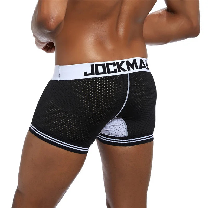 JOCKAMIL cotton mesh men's underwear fashion low-waist briefs shorts sports casual boxer trunks