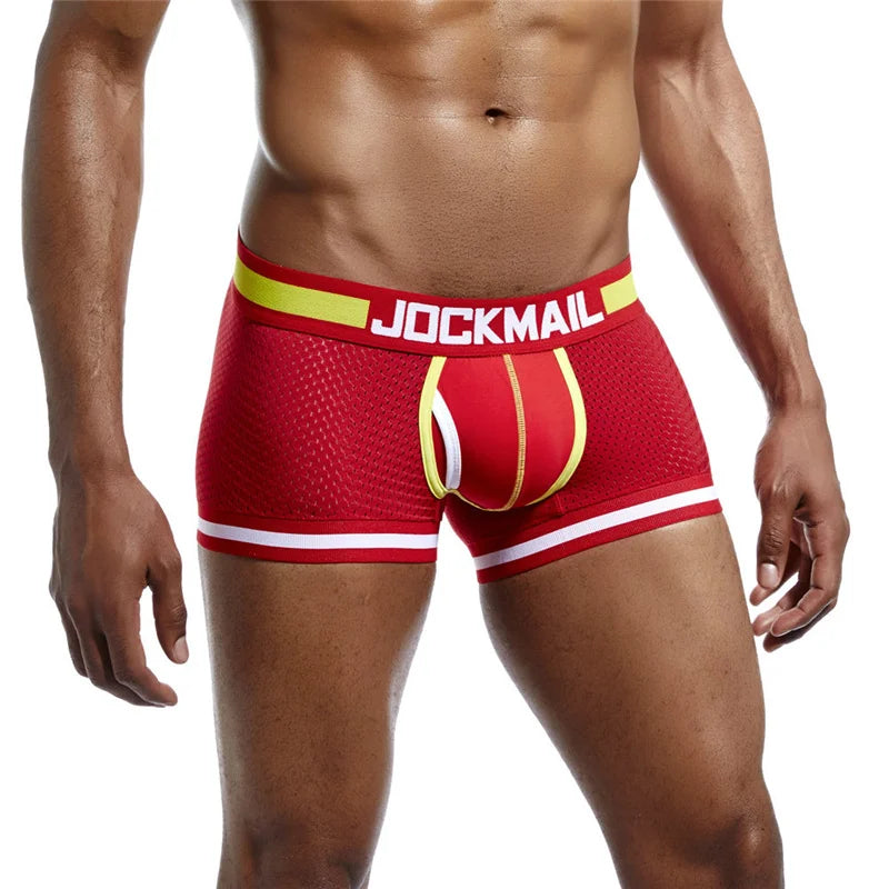 JOCKAMIL cotton mesh men's underwear fashion low-waist briefs shorts sports casual boxer trunks