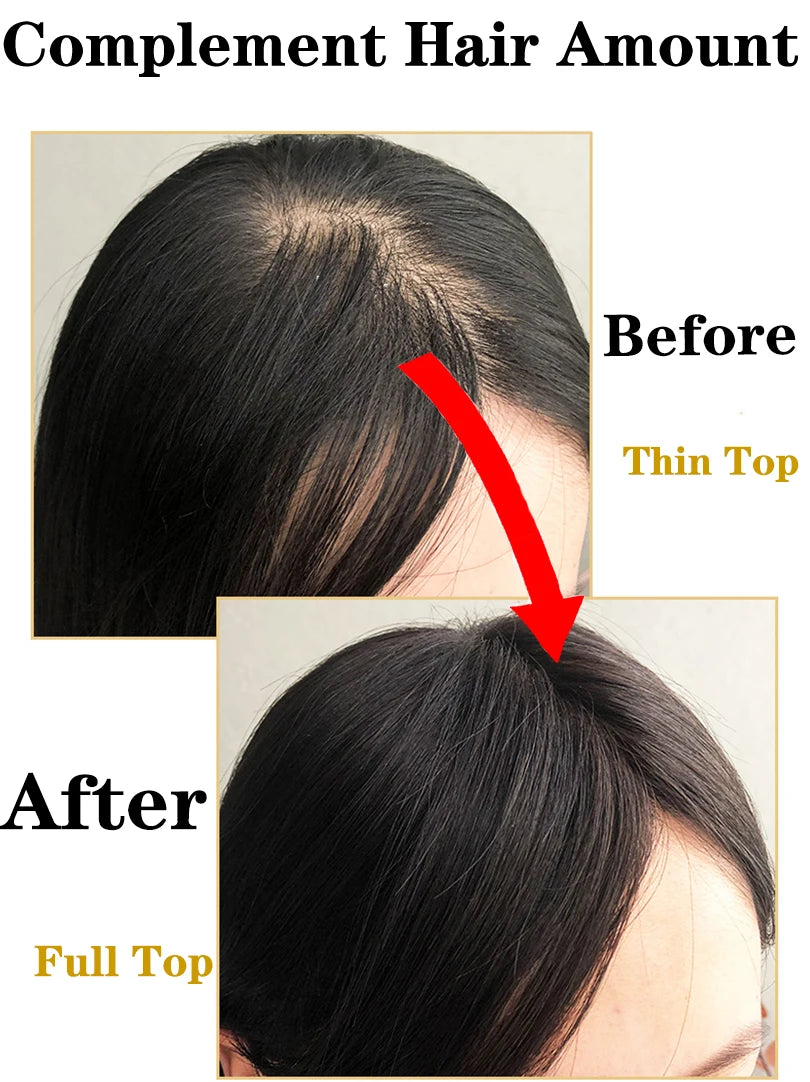 9x14cm Straight Silk Base Women Topper with Clips In Virgin European Human Hair Toupee for Women  20cm-40cm Hand Made