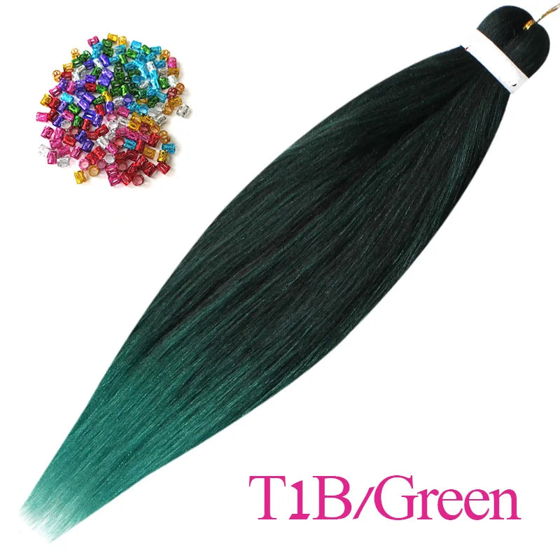 Easy Crochet Braids Ombre Hair Extensions Bundles Yaki Straight EZ Braiding Pre Stretched Synthetic Braid For African Women 6pcs