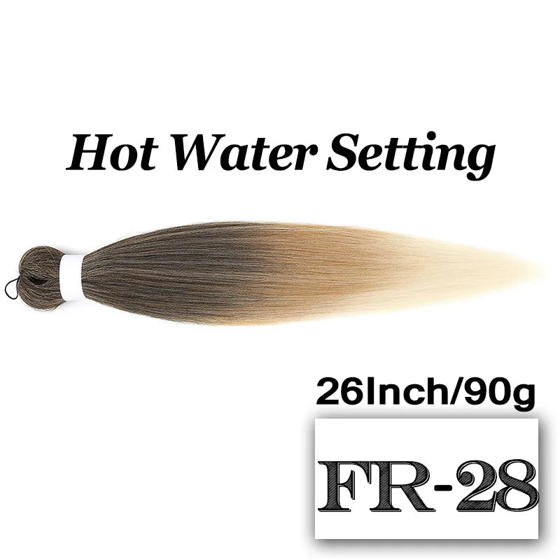Pre-stretched Braiding Hair 26Inch 90G Synthetic Jumbo Hair Extensions for Crochet Braids DIY Pink Peach Red Yellow Fake Hair