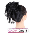 HUAYA Synthetic Chignon Donut Messy Hair Bun Hairpiece Elastic Hair Scrunchies Fake Hair Pieces For Women Black Brown Gold