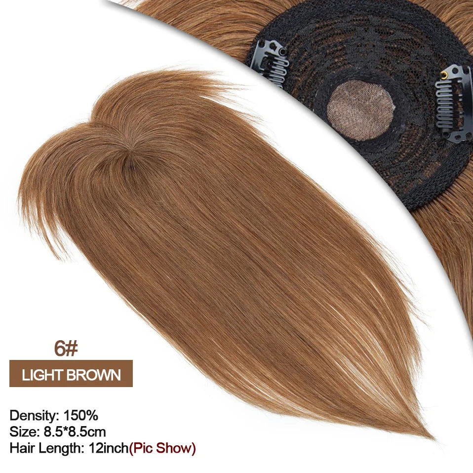 Rich Choices Women Topper 8.5x8.5cm Hair Toppers Natural Hair Clip In Wigs 100% Human Hair For Women Hairpiece