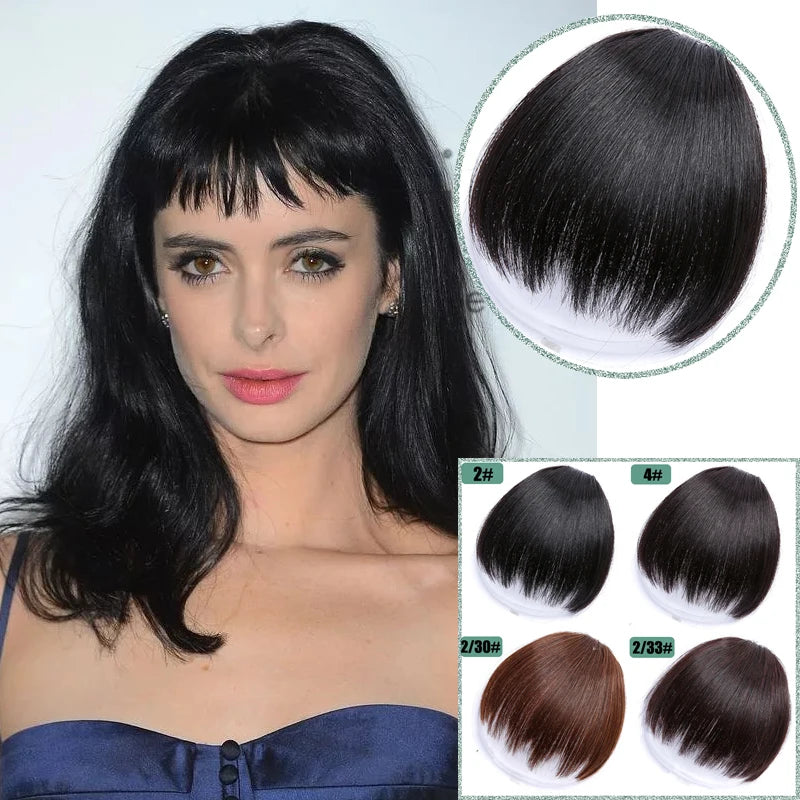 Fake 3D Air Bangs Hair Clip-In Extension Synthetic Fake Fringe Natural False hairpiece For Women Clip In Bangs