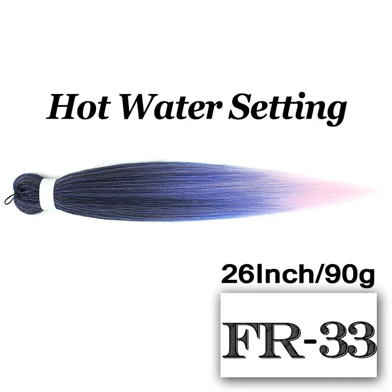 Pre-stretched Braiding Hair 26Inch 90G Synthetic Jumbo Hair Extensions for Crochet Braids DIY Pink Peach Red Yellow Fake Hair