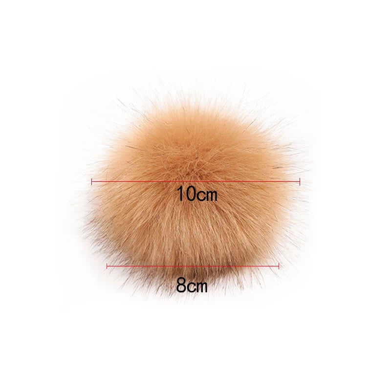 12/14 Pcs 8cm False Hairball Hat Ball Fur Pompom Fake Fox Hat Ball Pom Pom With Rubber Band Diy Clothing Hat Accessories