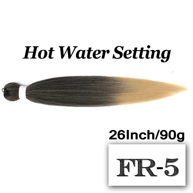 Pre-stretched Braiding Hair 26Inch 90G Synthetic Jumbo Hair Extensions for Crochet Braids DIY Pink Peach Red Yellow Fake Hair