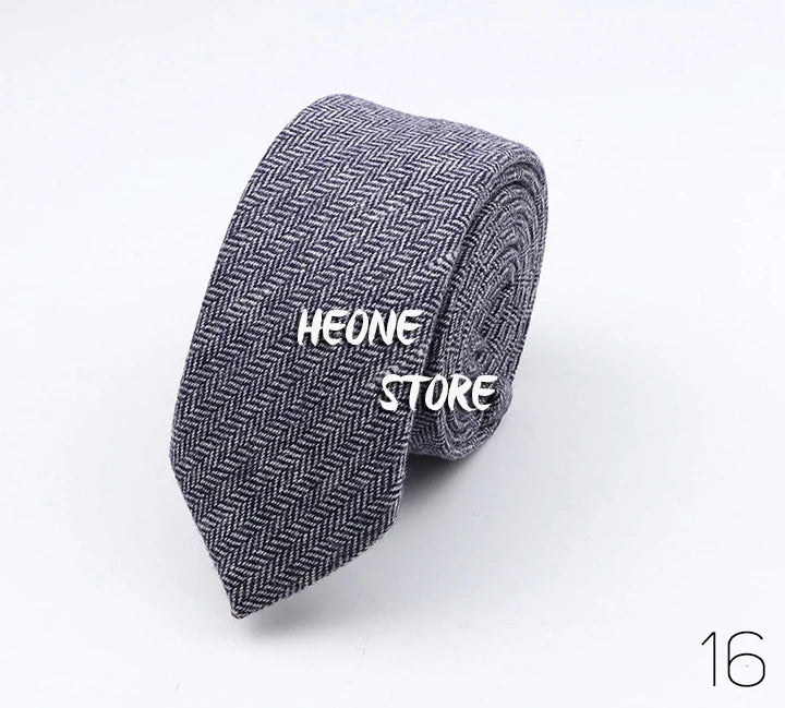 Thick Cashmere Wool Gentleman Solid Color Necktie 7CM Formal Wedding Party Europen Style Red Brown Green Gray Clothing Tie Gift