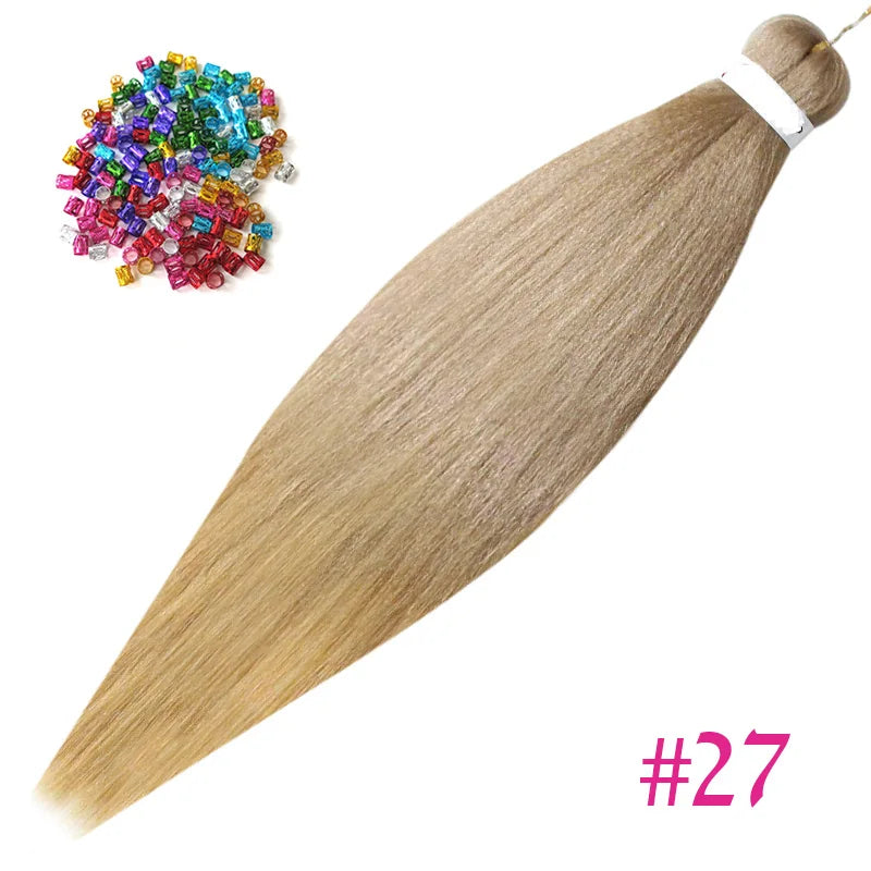 Easy Crochet Braids Ombre Hair Extensions Bundles Yaki Straight EZ Braiding Pre Stretched Synthetic Braid For African Women 6pcs
