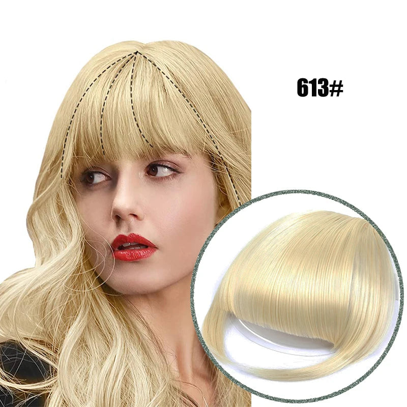 Fake 3D Air Bangs Hair Clip-In Extension Synthetic Fake Fringe Natural False hairpiece For Women Clip In Bangs
