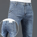Trendy Men Skinny Jeans Retro Washed Snowflake Slim Fit Type Classic Simple Casual Fashion Street Skateboarding Denim Pants