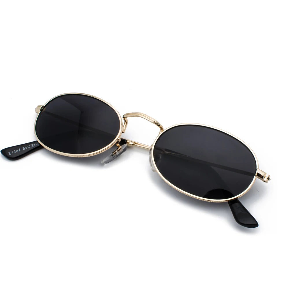 Kachawoo Oval Sunglasses For Men Small Metal Frame Black Red Pink Retro Sun Glasses Women New Year Gift
