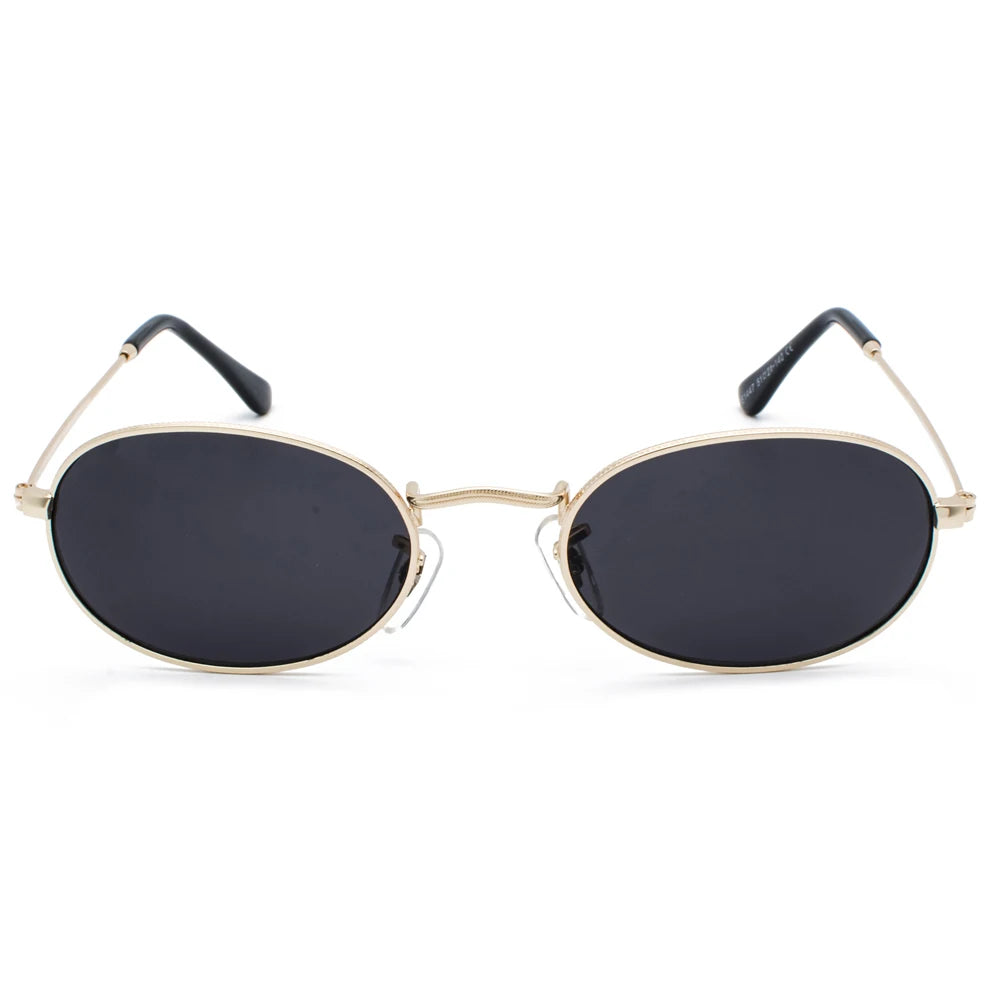 Kachawoo Oval Sunglasses For Men Small Metal Frame Black Red Pink Retro Sun Glasses Women New Year Gift