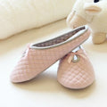 Lovely Bowtie Winter Women Home Slippers For Indoor Bedroom House Soft Bottom Cotton Warm Shoes Adult Guests Flats