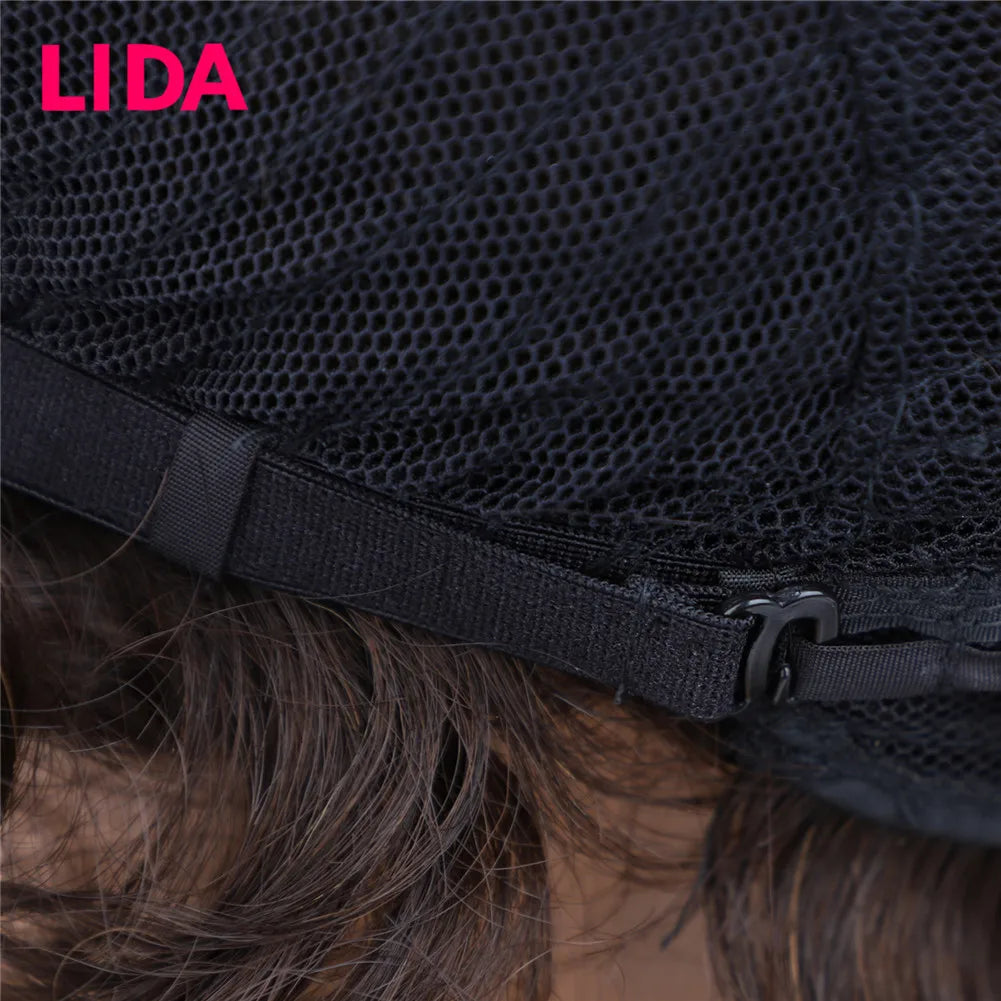 LIDA Curly Human Hair Wigs 100% Human Hair 8'' Malaysian Curly Human Hair Non Remy Women Wigs 150% Density Machine Made Wig