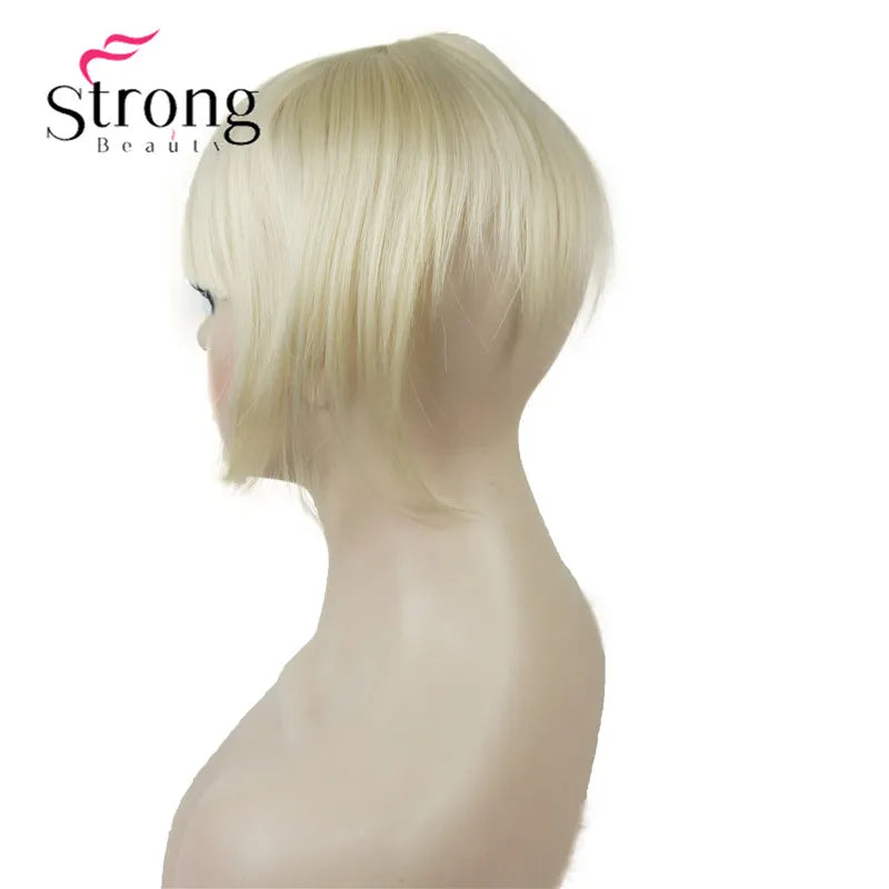 StrongBeauty Synthetic Hair Thin Neat Air Bangs Clip In Fringe Front Hair Temple Bangs Hair Extensions Hair Piece COLOUR CHOICES