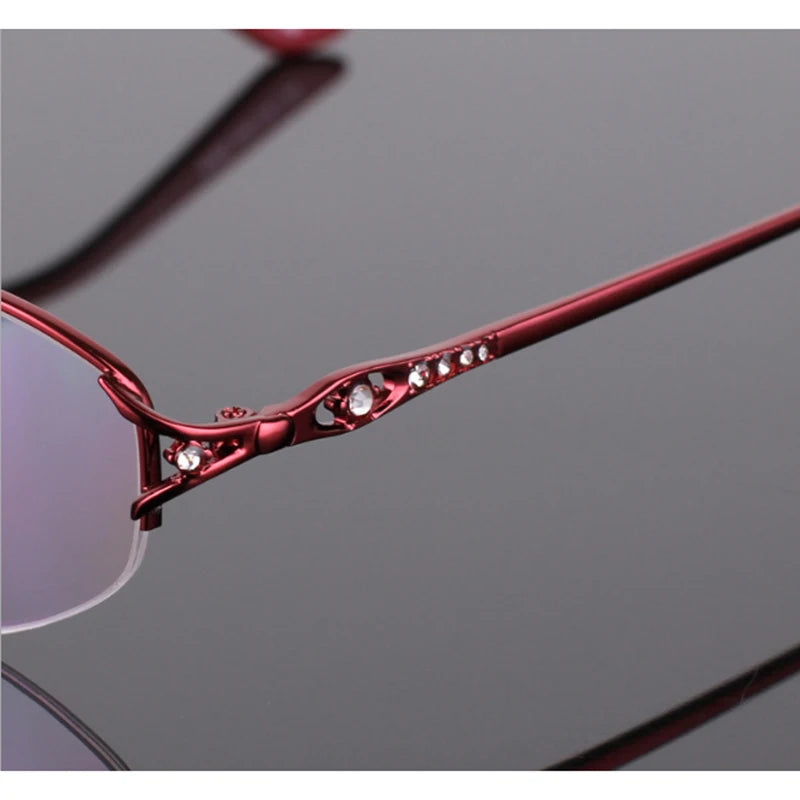 Stgrt 2019 New Style Temperament Half Rim Women Prescription Glasses Photochromic Lens For Moypia Cylinder With Diopter Lens