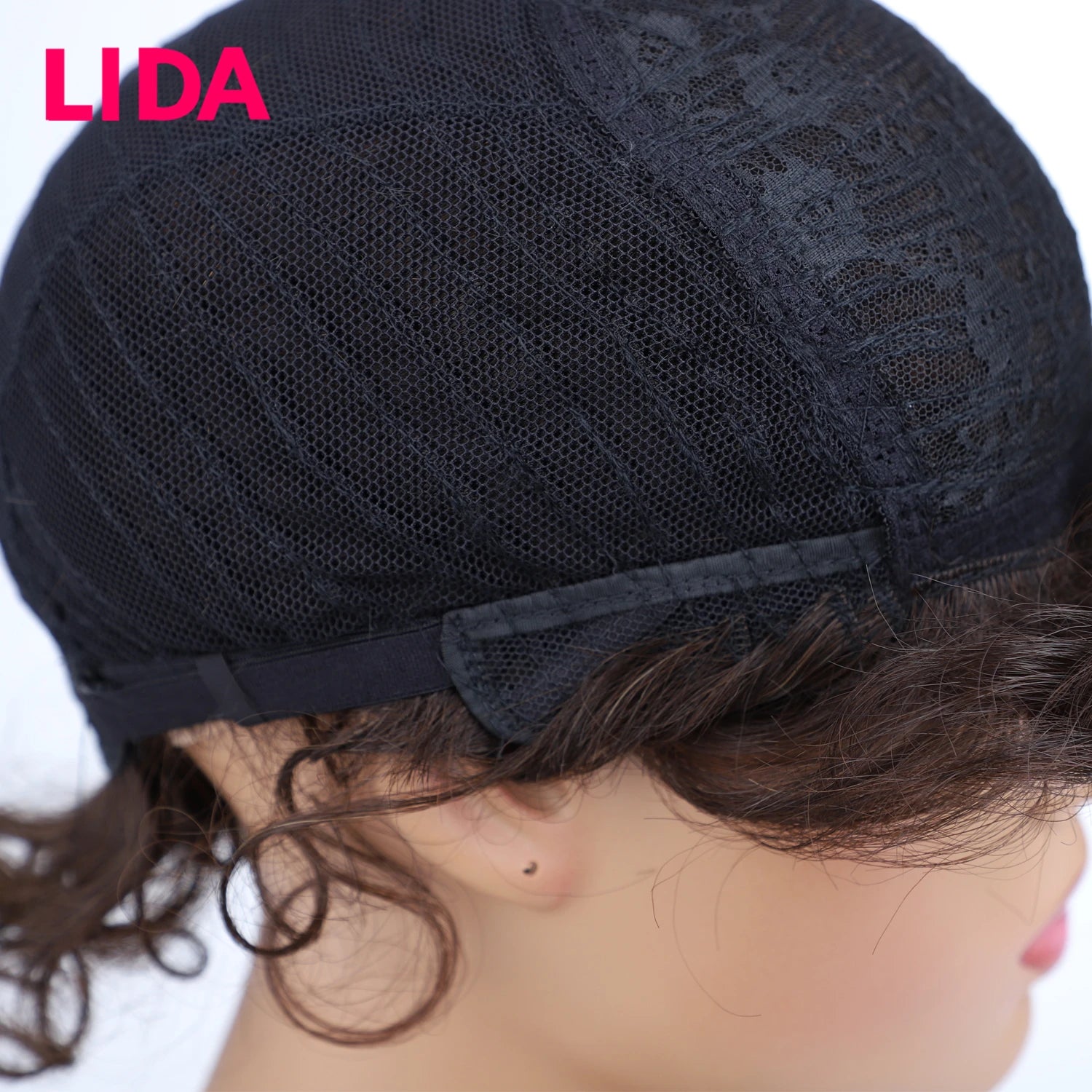 LIDA Curly Human Hair Wigs 100% Human Hair 8'' Malaysian Curly Human Hair Non Remy Women Wigs 150% Density Machine Made Wig