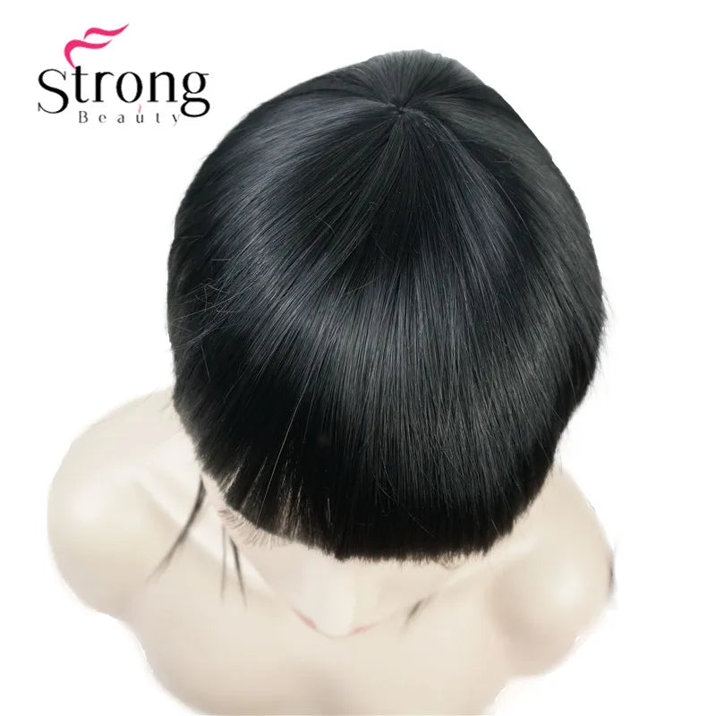 StrongBeauty Synthetic Hair Thin Neat Air Bangs Clip In Fringe Front Hair Temple Bangs Hair Extensions Hair Piece COLOUR CHOICES