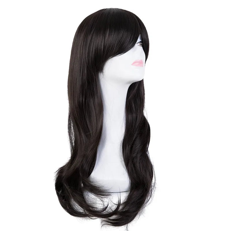 Cos-play Wig Fei-Show Synthetic Heat Resistant Fiber Long Wavy Dark Blue Hair Costume Cartoon Women Peruca Party Salon Hairpiece