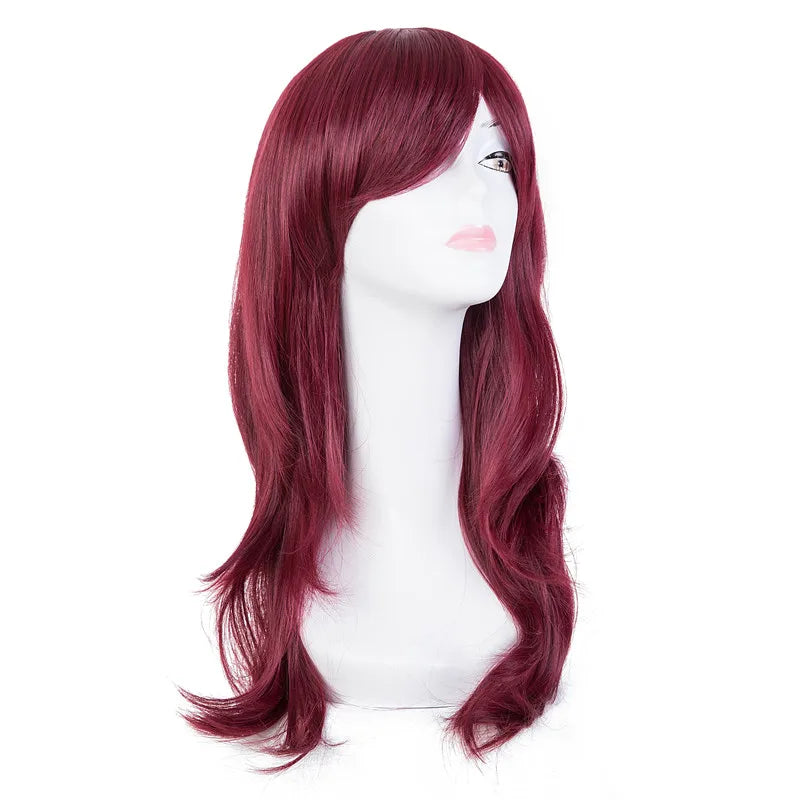Cos-play Wig Fei-Show Synthetic Heat Resistant Fiber Long Wavy Dark Blue Hair Costume Cartoon Women Peruca Party Salon Hairpiece