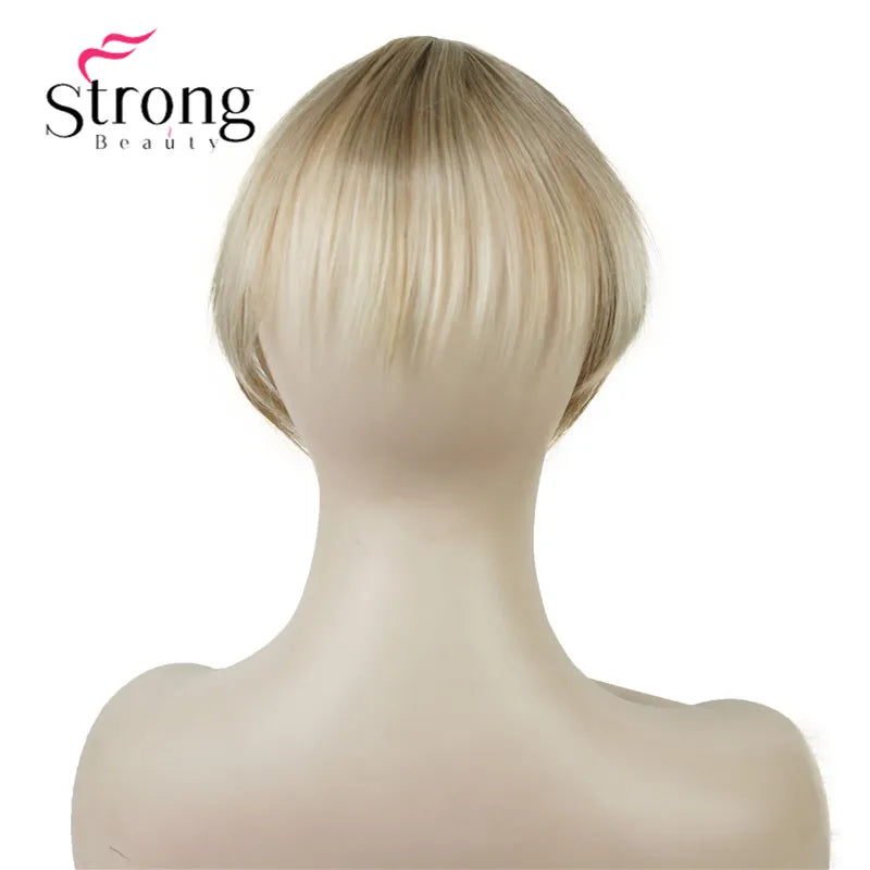 StrongBeauty Synthetic Hair Thin Neat Air Bangs Clip In Fringe Front Hair Temple Bangs Hair Extensions Hair Piece COLOUR CHOICES