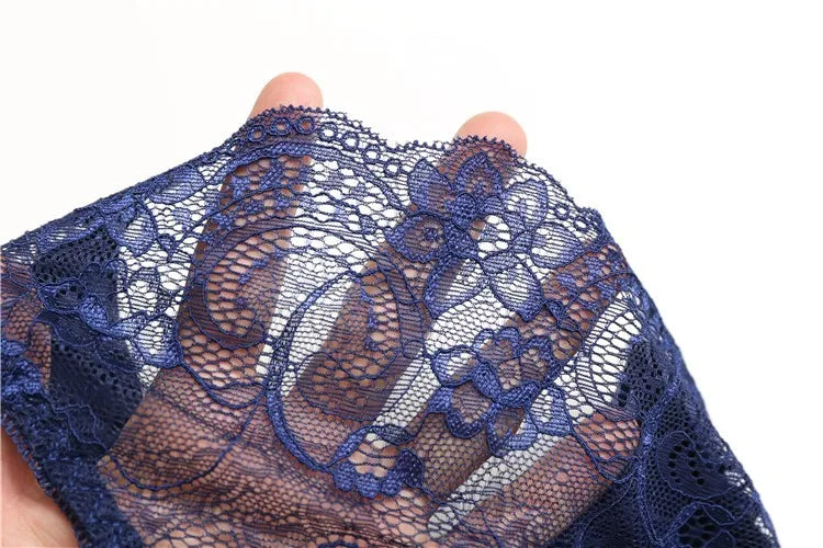 1 PC Women Sexy Knickers Bikini Hollow Flower Lace Thongs Lingerie V-string Panty Underwear Female