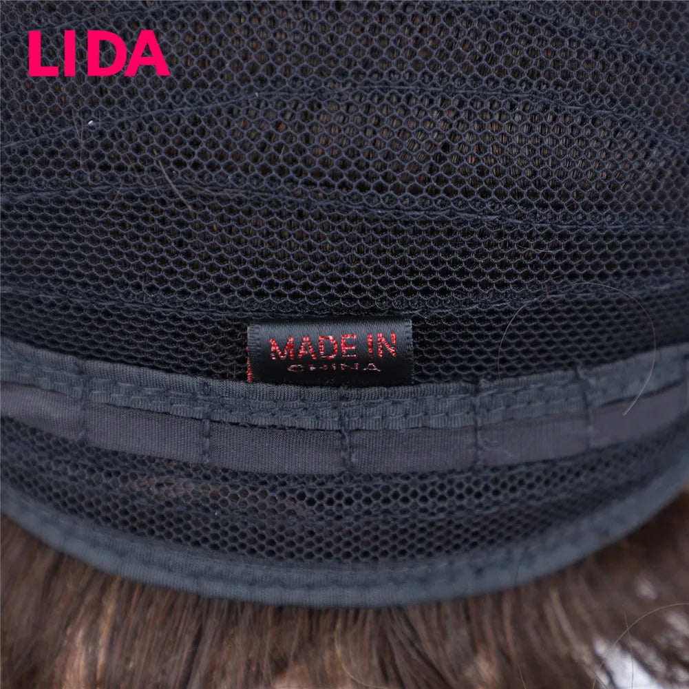 LIDA Curly Human Hair Wigs 100% Human Hair 8'' Malaysian Curly Human Hair Non Remy Women Wigs 150% Density Machine Made Wig
